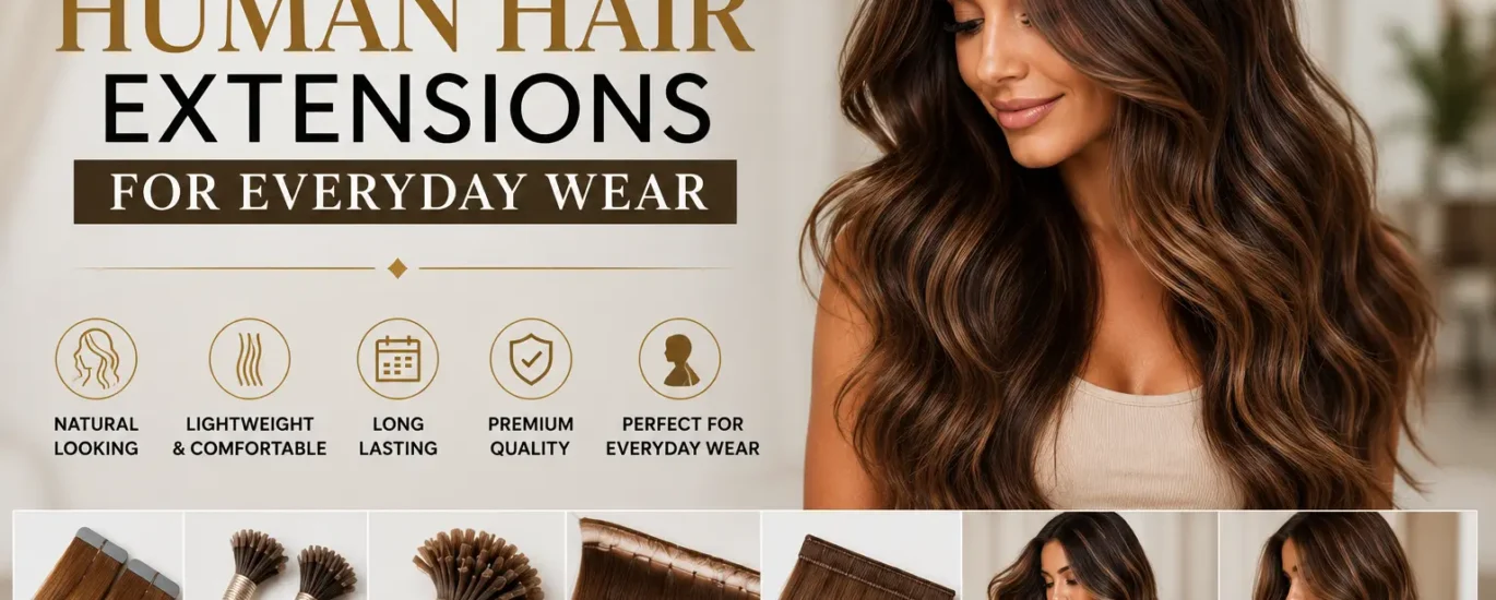 Premium human hair extensions ad