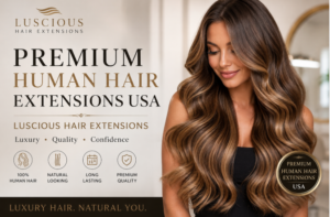 Premium human hair extensions luxury look