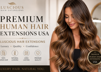 Premium human hair extensions luxury look